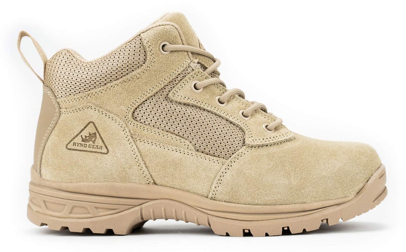 RYNO GEAR Men's Military & Tactical Boots, CoolMax Tactical Combat Military Durable Leather Work Utility 4.5" Boots (4.5" Beige, US Footwear Size System, Adult, Men, Numeric, Medium, 10.5) - Image 2